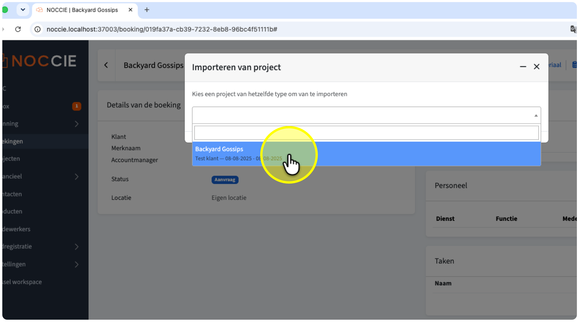 Stap 3: Zoek en kies het project